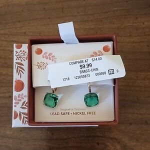 Sterling Green Gemstone Earrings